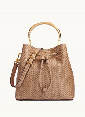 Brown Donna Karan Lawrence Bucket Satchel | ZA_DK80938