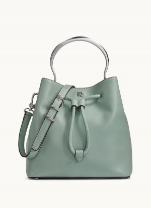 Green Donna Karan Lawrence Bucket Satchel | ZA_DK98847