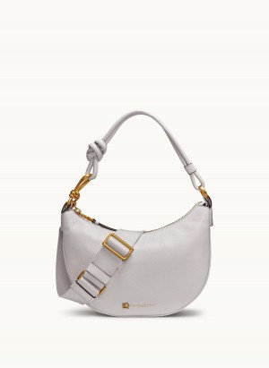 White Donna Karan Roslyn Small Hobo Bag | ZA_DK55135