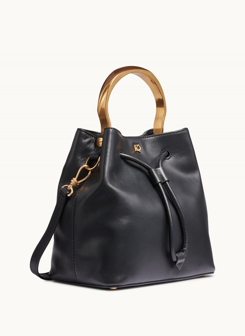 Black Donna Karan Lawrence Bucket Satchel | ZA_DK35858