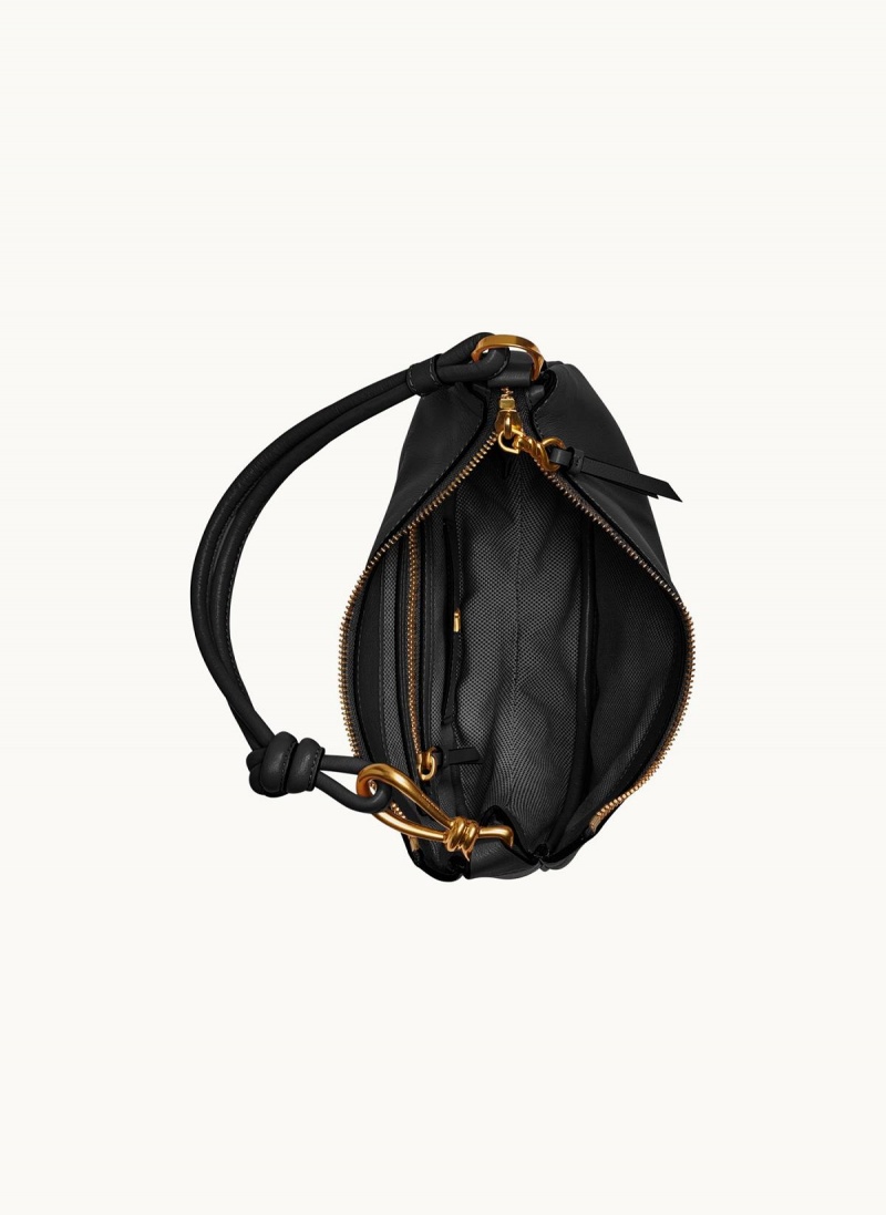 Black / Gold Donna Karan Roslyn Small Hobo Bag | ZA_DK37179